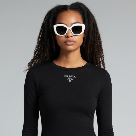 🔥 PRADA White Cat-Eye Sunglasses - Picture 6 of 16